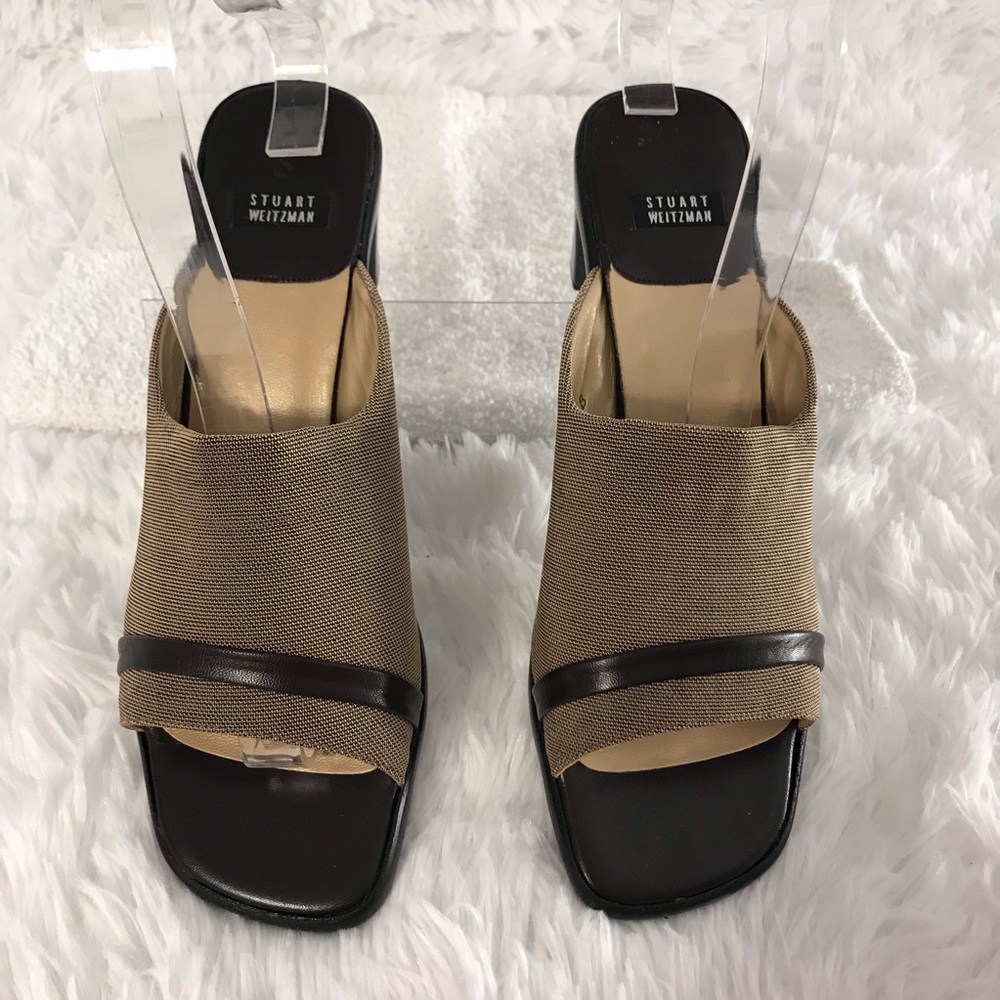Stuart Weitzman 2” heel. Bronze and brown. SIZE 7B